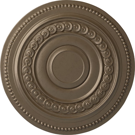Ekena Millwork Oldham Ceiling Medallion (Fits Canopies up to 8 5/8"), Hand-Painted Warm Silver, 18"OD x 1 1/4"P CM18OLWSS